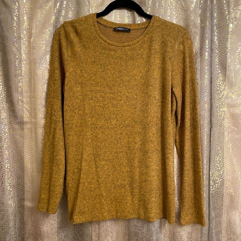 LC Waikiki Golden Yellow Super Soft Crewneck Long Sleeve Sweater, Large